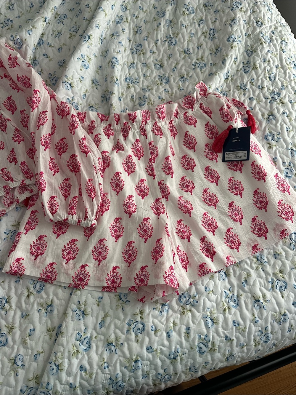 Roller rabbit x target Two-Piece Floral Pink Print Crop Top + Skirt Set - Picture 3 of 5